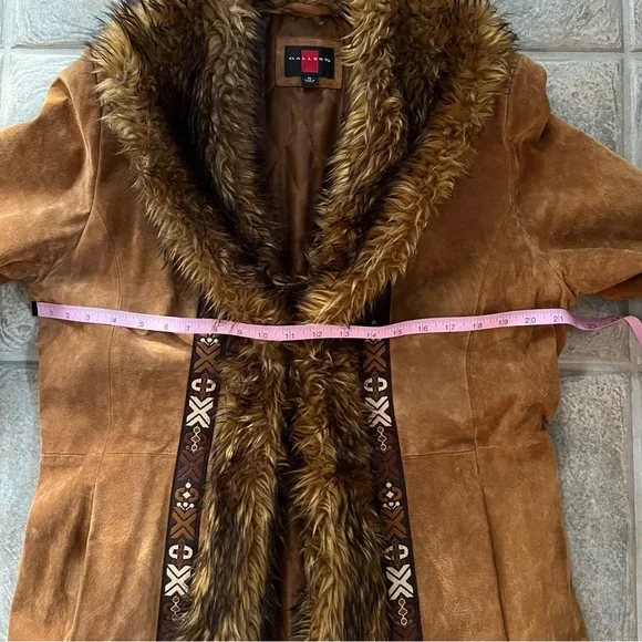 Vintage Suede Leather Overcoat - Picture 14 of 15